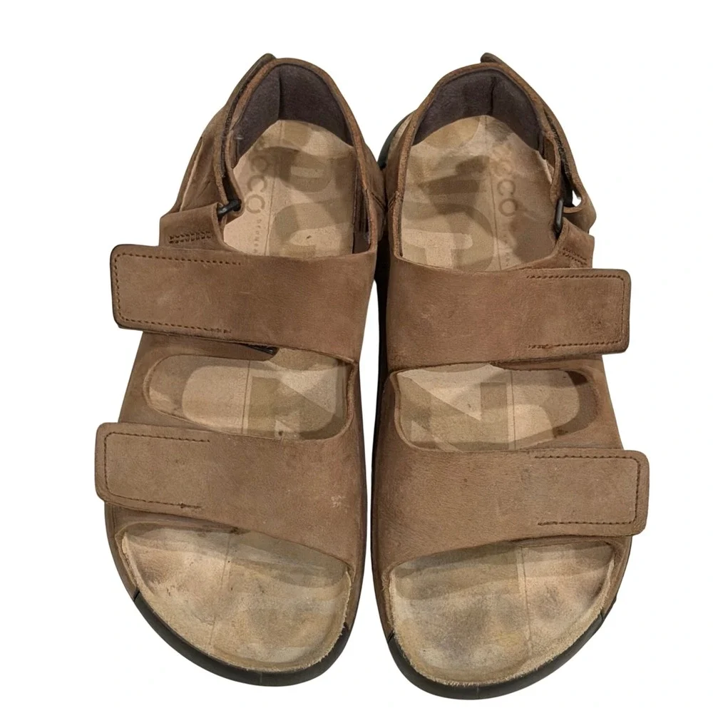ECCO‎ Cozmo Nubuck Two Strap Sandal Mens 5-5.5 EU 39 Adjustable Comfort Outdoors